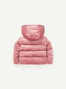 Áo khoác có mũ trùm đầu cho bé gái 1 mảnh - Bụi hồng - Xem 2