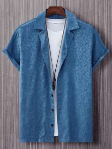 Manfinity Homme Men Floral Print Button Up Shirt - Blue - View 3
