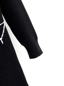 SHEIN Ragazza Tween Abito maglione con modello ragnatela