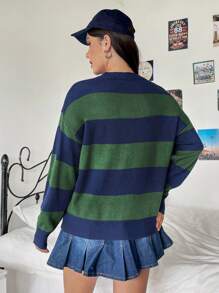 SHEIN EZwear Hơn Hai âm Thả vai Áo len - Nhiều màu - Xem 2