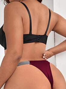 Talla grande Bragas de color combinado con abertura