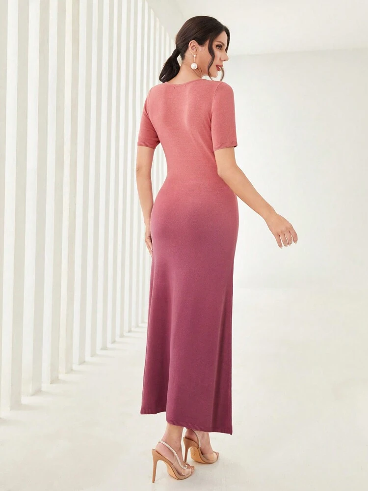 Square Neck Sweater Dress