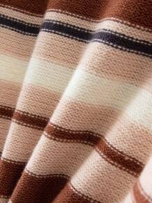 Young Boy Striped Pattern Raglan Sleeve Sweater - Multicolor - View 6