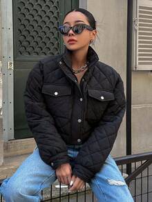 DAZY Túi có nắp Thả vai Dây kéo Cá nóc Dày Túi áo - màu đen - Xem 3