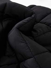 SHEIN Young Boy Zip Up Sleeveless Padded Coat - Black - View 3