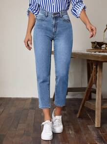 EMERY ROSE Jeans cónicos con cremallera - Lavado ligero - Ver 4