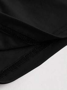 SHEIN MOD V-bar Ruched Bustier Crop Tube Top - Black - View 3