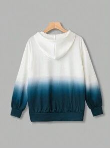 SHEIN LUNE 大码渐变标语图案套头卫衣 秋季卫衣 - 彩色 - 查看 2