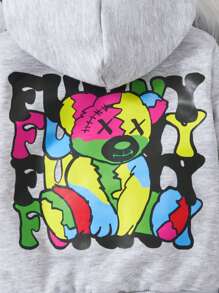 男小童卡通圖案連帽衫