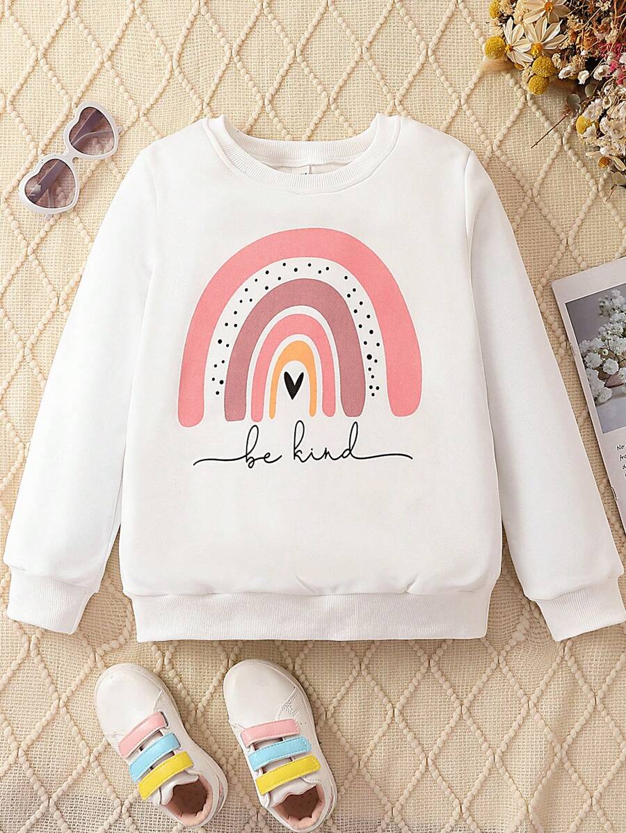 SHEIN 女童（大）衛衣 - 白色 - 查看 1