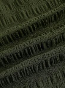 SHEIN EZwear Plus Ruffle Hem Cami Dress - Army Green - View 4