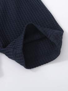 SHEIN 小男童2入組華夫格編織前打結短褲 - 彩色 - 查看 4