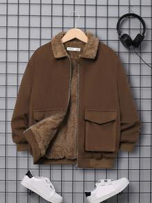 SHEIN Áo khoác ngoài Con Trai - màu nâu - Xem 7