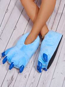 Funny Dinosaur Claw Home Slippers, Red Anti-Slip Warm Slippers For Women, One Size - Blue - View 5