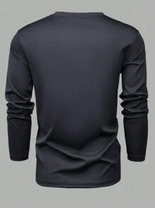 Hombres Camiseta batería con estampado - Negro - Ver 2