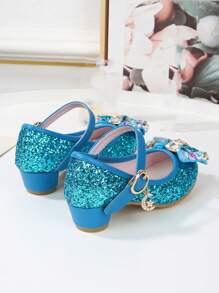 Children's Fashionable Princess High Heels - Blue - View 3