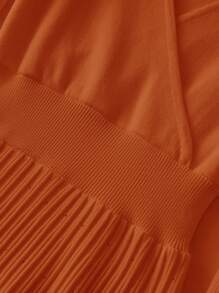 Modelyn 翻領羅紋針織毛衣洋裝