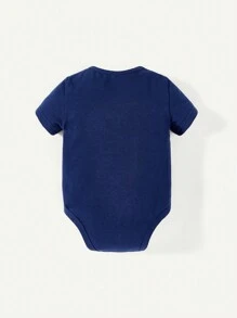 Cozy Pixies Bé trai sơ sinh 3pcs Placket nửa nút Áo liền quần chặt Với 1 Miếng Túi bảo quản - Nhiều màu - Xem 4