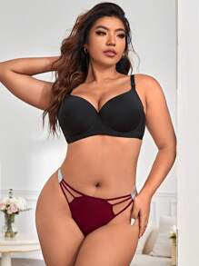 Talla grande Bragas de color combinado con abertura