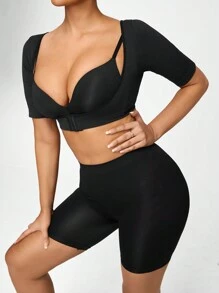 SHAPORA Solid Shapewear Top - Black - View 6