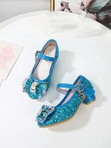 Children's Fashionable Princess High Heels - Blue - View 2