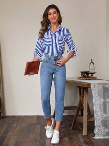 EMERY ROSE Jeans cónicos con cremallera - Lavado ligero - Ver 5