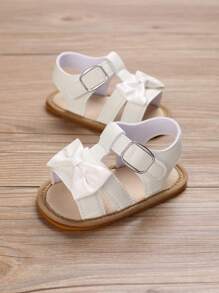 1 Pair Toddler Girls 0-1 Years Old Cute Bowknot Peep Toe Summer Sandals