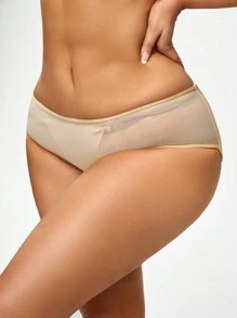 SHAPORA 素色薄透塑形三角褲 - 杏色 - 查看 6