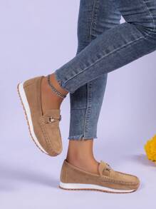 女士易穿脫時尚休閒鞋 - 卡其色 - 查看 3