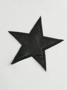 SHEIN Girlism Tween Girl Short Knit T-Shirt With Star Print And Sleeves - White - View 4