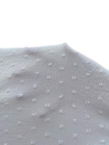 SHEIN Frenchy 圓點貝殼邊燈籠袖襯衫 - 白色 - 查看 7