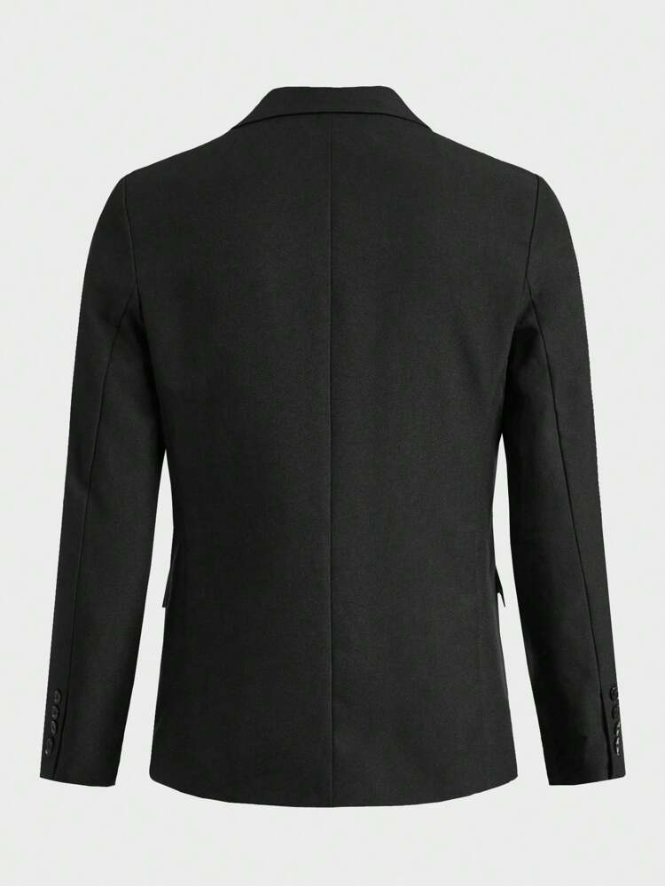 Men Solid Single Button Blazer