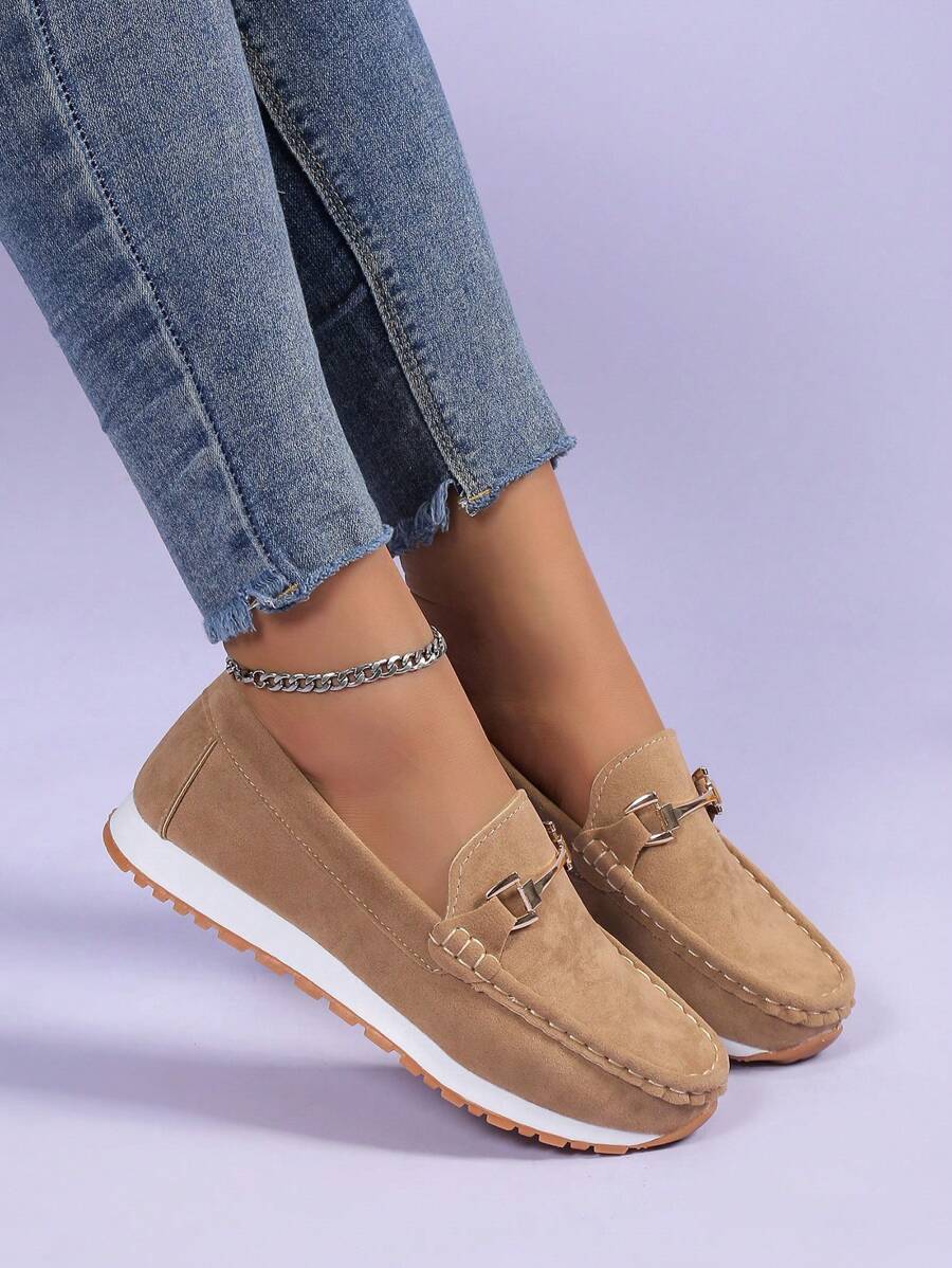 女士易穿脫時尚休閒鞋 - 卡其色 - 查看 1