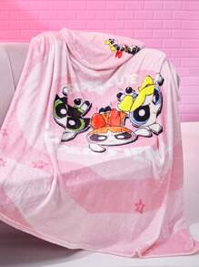 THE POWERPUFF GIRLS X SHEIN 睡衣毯子適用於兒童,粉色的
