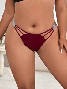 Talla grande Bragas de color combinado con abertura