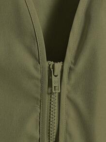 Manfinity VCAY Áo vest nam có túi vá chữ không có áo phông, dành cho mùa thu đông - xanh quân đội - Xem 4