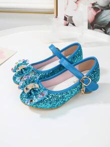 Children's Fashionable Princess High Heels - Blue - View 1