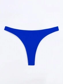 Swim Basics Summer Beach Solid Bikini Bottom - Royal Blue - View 5