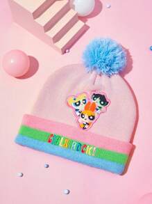 THE POWERPUFF GIRLS X SHEIN Trẻ em In Hoạt hình Mũ Beanies - Nhiều màu - Xem 1