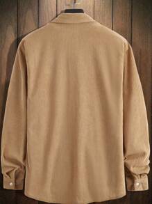 Manfinity Homme Nam Túi có nắp Vải to sợi Áo sơ mi Without Tee - Màu Khaki - Xem 2