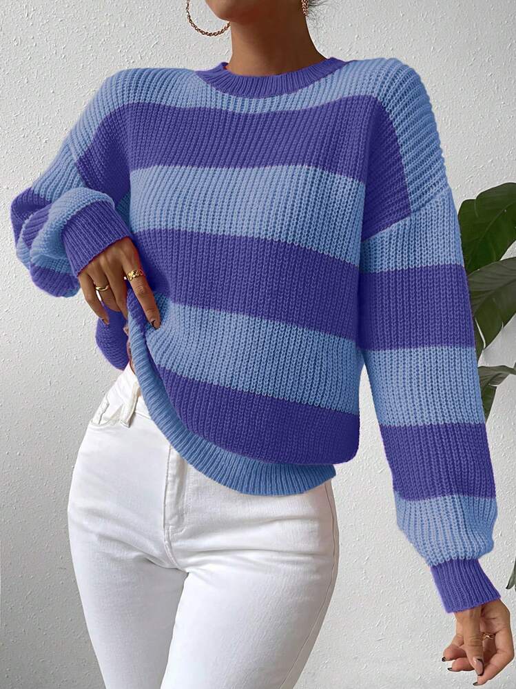 SHEIN SXY ツートーン ドロップショルダー セーター SHEIN SXY ツートーン ドロップショルダー セーター