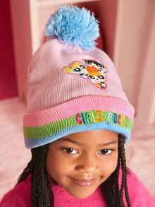 THE POWERPUFF GIRLS X SHEIN Trẻ em In Hoạt hình Mũ Beanies - Nhiều màu - Xem 4