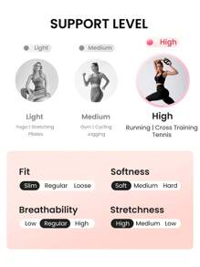 Lifespree 大腰帶手機口袋運動緊身褲，女士網球裝