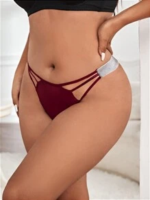 Talla grande Bragas de color combinado con abertura