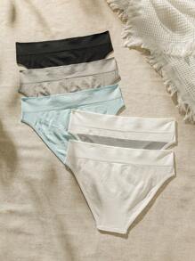 SHEIN 女士撞色条纹字母图案舒适内裤 - 彩色 - 查看 7