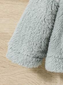 SHEIN 男嬰拼接面袋鼠口袋連帽毛絨夾克不帶T恤 - 薄荷綠 - 查看 6