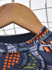 Young Boy Dinosaur Print PJ Set - Grey - View 3