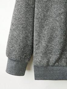 Calvaya Plus Heart Print Thermal Lined Sweatshirt - Dark Grey - View 4