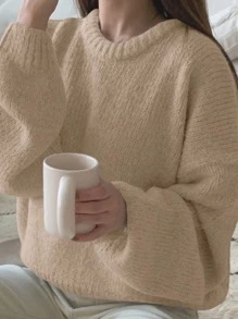 DAZY 纯色落肩毛衣，秋装