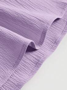 SHEIN MOD 素色大蝴蝶結後荷葉邊吊帶上衣 - 紫丁香色 - 查看 3
